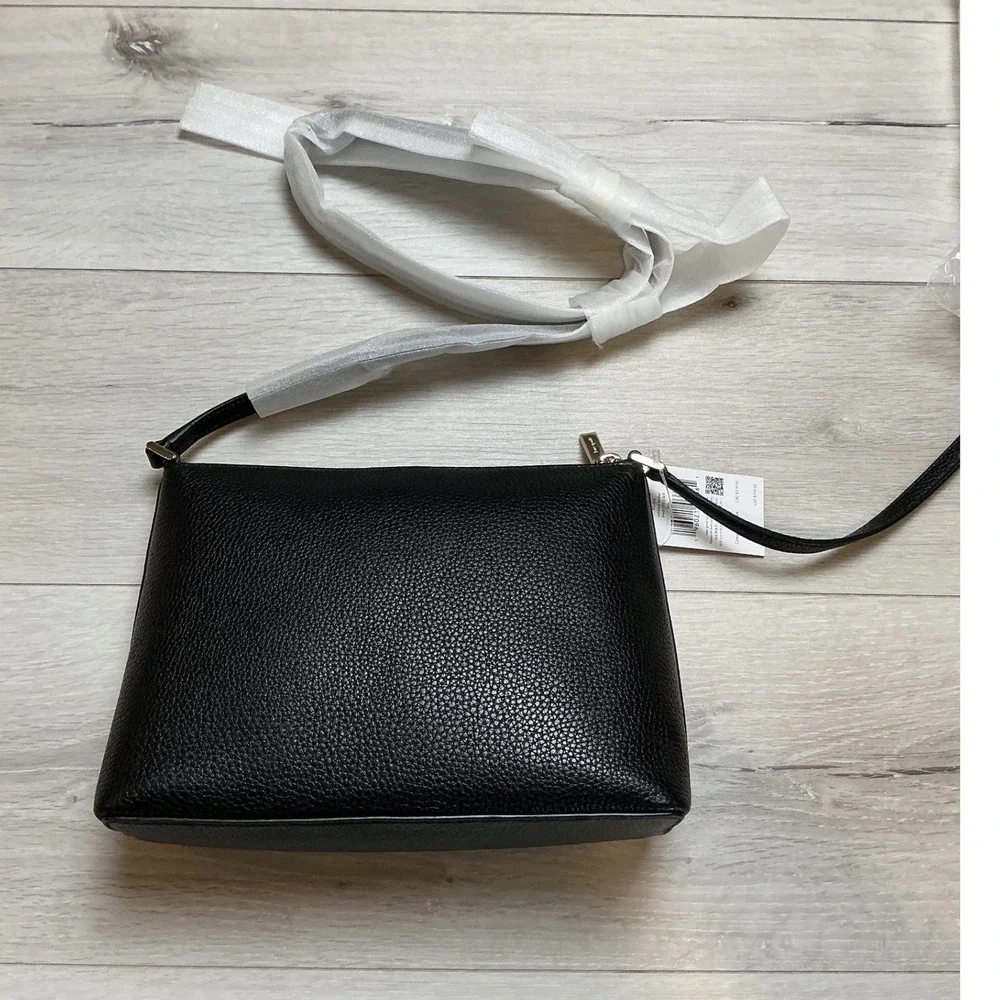 Kate Spade Leila Medium Crossbody Black‎ Pebbled Leather New With Tags